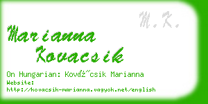 marianna kovacsik business card